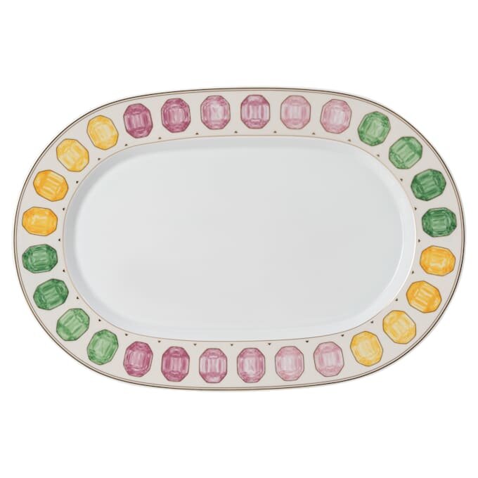 Farfurie Idyllia din porțelan, cu motiv de cristal, pietre prețioase, mare, multicoloră Farfurie Idyllia din porțelan, cu motiv de cristal, pietre prețioase, mare, multicoloră