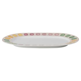 Farfurie Idyllia din porțelan, cu motiv de cristal, pietre prețioase, mare, multicoloră