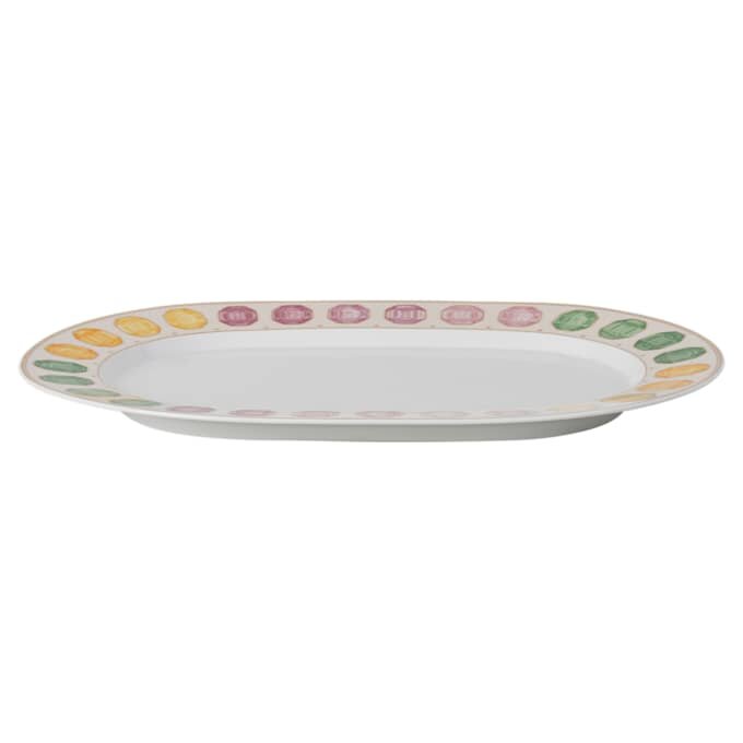 Farfurie Idyllia din porțelan, cu motiv de cristal, pietre prețioase, mare, multicoloră Farfurie Idyllia din porțelan, cu motiv de cristal, pietre prețioase, mare, multicoloră