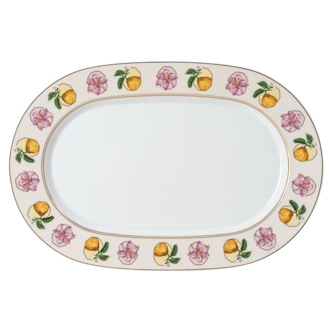 Farfurie Idyllia din porțelan, motiv imprimat cu cristale, Lily Citron, mică, multicoloră Farfurie Idyllia din porțelan, motiv imprimat cu cristale, Lily Citron, mică, multicoloră