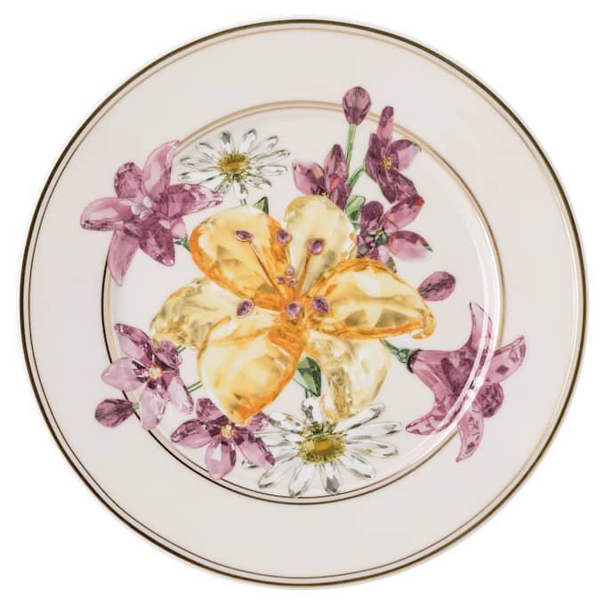 Farfurie pentru pâine Idyllia din porțelan, cu motiv imprimat „Crystal”, „Bouquet”, multicoloră Farfurie pentru pâine Idyllia din porțelan, cu motiv imprimat „Crystal”, „Bouquet”, multicoloră
