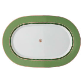 Farfurie plată Signum din porțelan, mică, verde