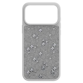 Husă de înaltă calitate pentru smartphone cu cristale cu fața plată, pentru iPhone® 17 Pro Max, nuanță argintie