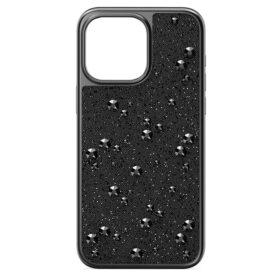 Husă de înaltă calitate pentru smartphone cu cristale pe partea din spate, iPhone® 15 Pro Max, negru