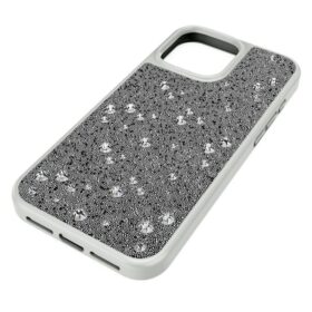 Husă de smartphone cu design cu cristale împrăștiate, pentru iPhone® 16 Pro Max, nuanță argintie