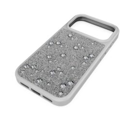 Husă înaltă pentru smartphone cu cristale pe partea din spate, iPhone® 17 Pro, nuanță argintie