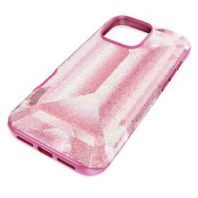 Husă înaltă pentru smartphone cu motiv imprimat cu cristale, iPhone® 16 Pro Max, roz