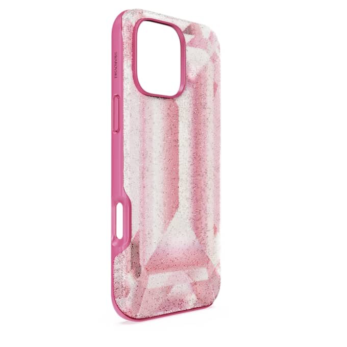 Husă înaltă pentru smartphone cu motiv imprimat cu cristale, iPhone® 16 Pro Max, roz Husă înaltă pentru smartphone cu motiv imprimat cu cristale, iPhone® 16 Pro Max, roz