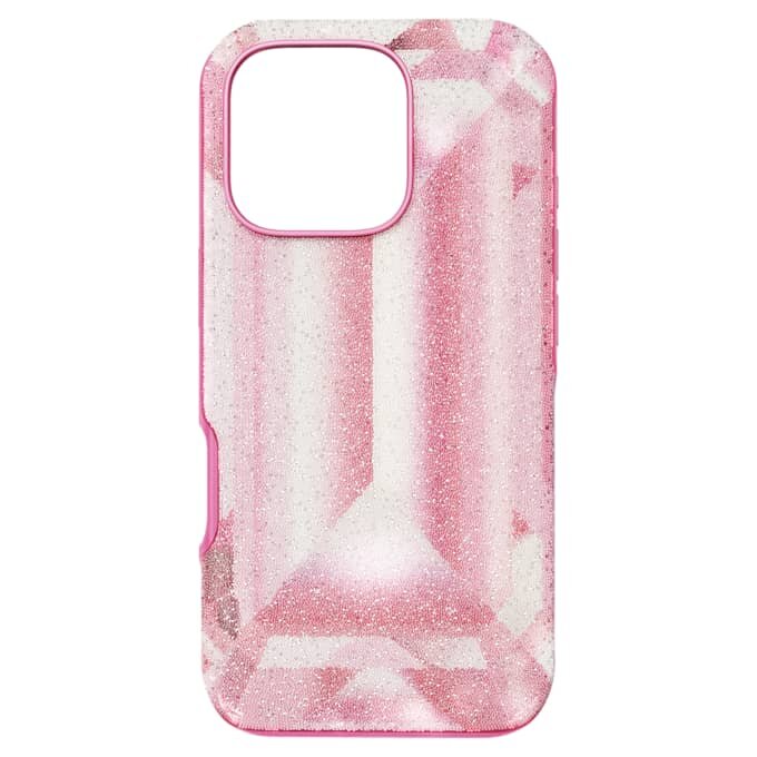 Husă pentru smartphone cu imprimeu cu cristale, iPhone® 16 Pro, roz Husă pentru smartphone cu imprimeu cu cristale, iPhone® 16 Pro, roz