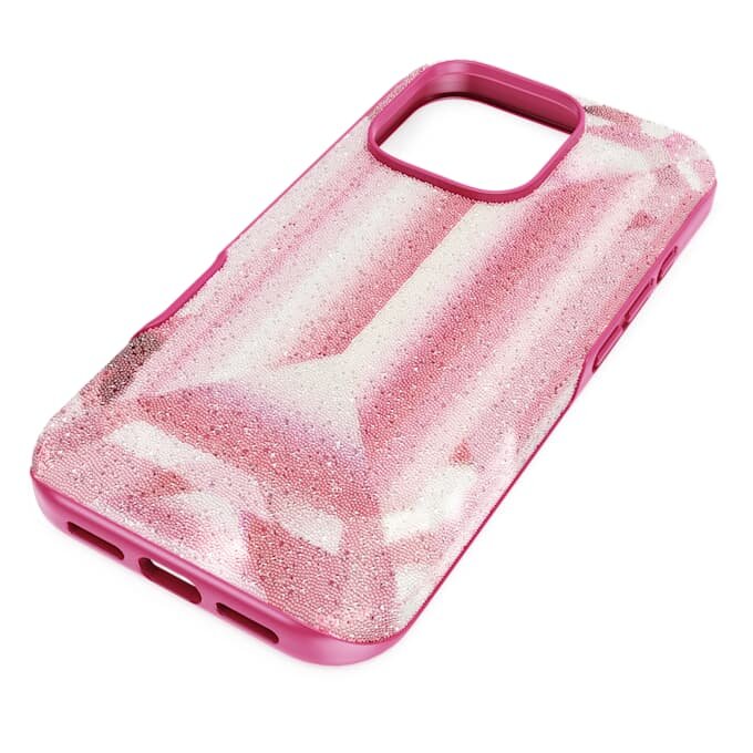 Husă pentru smartphone cu imprimeu cu cristale, iPhone® 16 Pro, roz Husă pentru smartphone cu imprimeu cu cristale, iPhone® 16 Pro, roz
