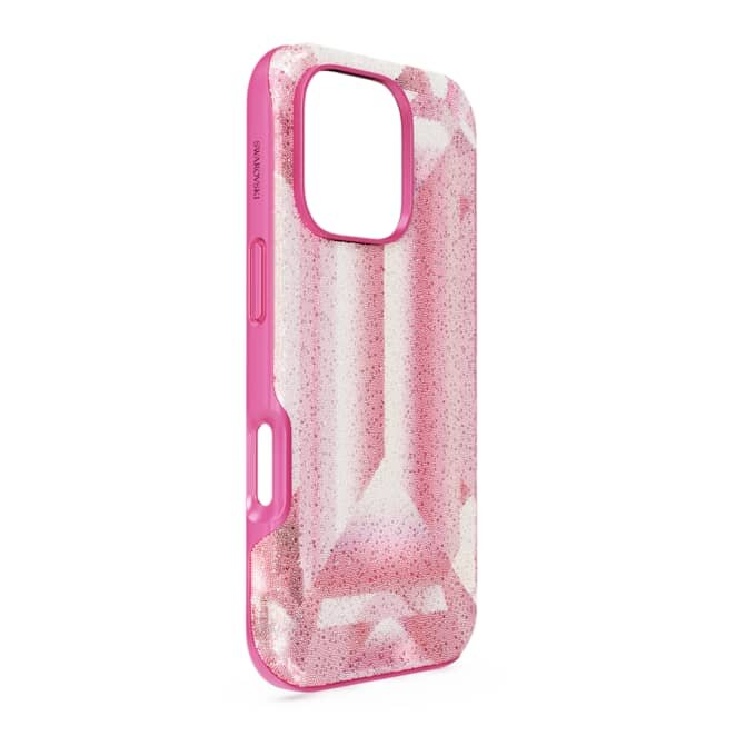 Husă pentru smartphone cu imprimeu cu cristale, iPhone® 16 Pro, roz Husă pentru smartphone cu imprimeu cu cristale, iPhone® 16 Pro, roz