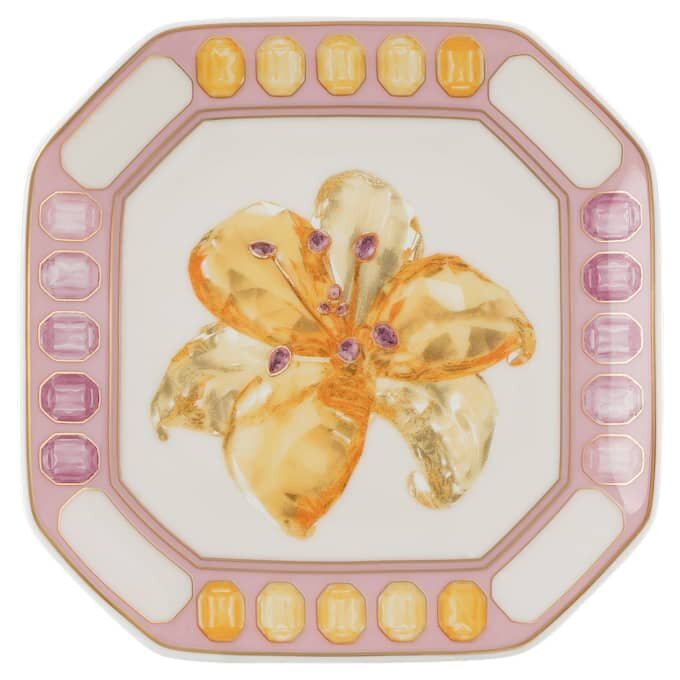 Idyllia Vide Poche Porțelan, Motiv imprimat cu cristale, Floare, Roz Idyllia Vide Poche Porțelan, Motiv imprimat cu cristale, Floare, Roz