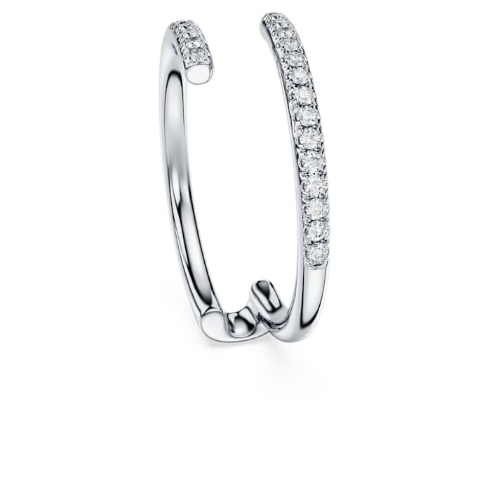 Inel cu bandă deschisă Eternity, diamante create în laborator, 0,2 carate în total, formă rotundă, aur alb de 14K Inel cu bandă deschisă Eternity, diamante create în laborator, 0,2 carate în total, formă rotundă, aur alb de 14K