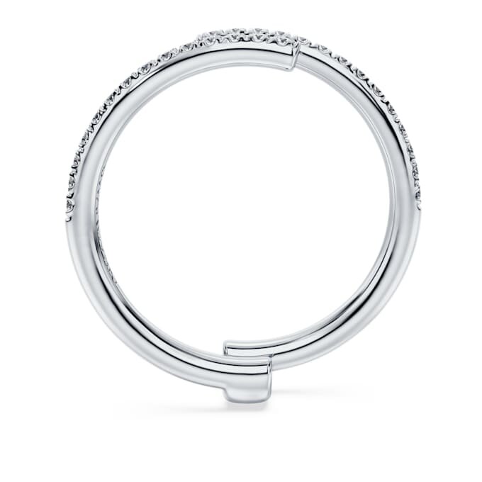 Inel cu bandă deschisă Eternity, diamante create în laborator, 0,2 carate în total, formă rotundă, aur alb de 14K Inel cu bandă deschisă Eternity, diamante create în laborator, 0,2 carate în total, formă rotundă, aur alb de 14K