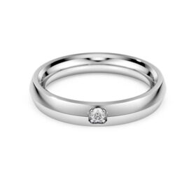 Inel cu bandă „Eternity” cu diamante create în laborator, 0,05 carate în total, formă rotundă, aur alb de 14K Inel cu bandă „Eternity” cu diamante create în laborator, 0,05 carate în total, formă rotundă, aur alb de 14K