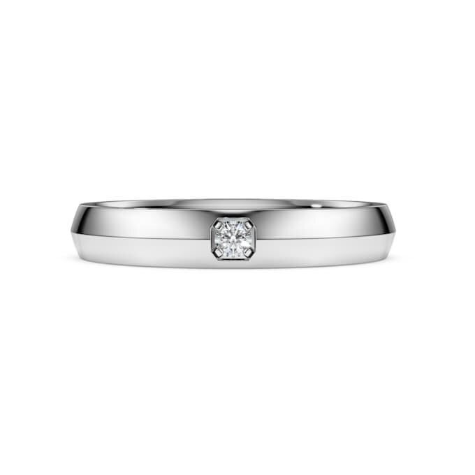 Inel cu bandă „Eternity” cu diamante create în laborator, 0,05 carate în total, formă rotundă, aur alb de 14K Inel cu bandă „Eternity” cu diamante create în laborator, 0,05 carate în total, formă rotundă, aur alb de 14K