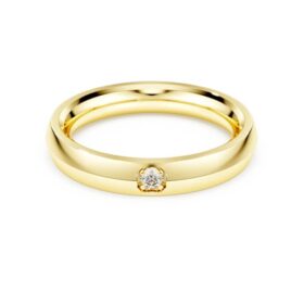 Inel cu bandă Eternity cu diamante create în laborator, 0,05 carate în total, formă rotundă, aur galben de 14K Inel cu bandă Eternity cu diamante create în laborator, 0,05 carate în total, formă rotundă, aur galben de 14K
