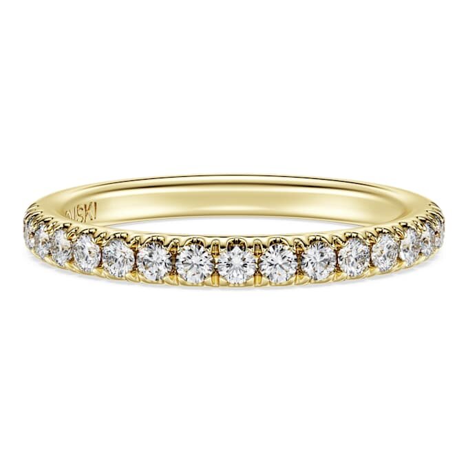Inel cu bandă Eternity cu diamante create în laborator, 0,4 carate în total, formă rotundă, aur galben de 14K Inel cu bandă Eternity cu diamante create în laborator, 0,4 carate în total, formă rotundă, aur galben de 14K