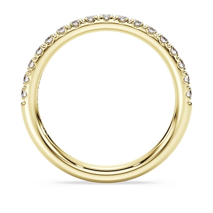 Inel cu bandă Eternity cu diamante create în laborator, 0,4 carate în total, formă rotundă, aur galben de 14K Inel cu bandă Eternity cu diamante create în laborator, 0,4 carate în total, formă rotundă, aur galben de 14K