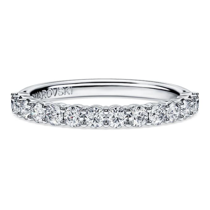 Inel cu bandă Eternity cu diamante create în laborator, 0,5 carate în total, formă rotundă, aur alb de 14K Inel cu bandă Eternity cu diamante create în laborator, 0,5 carate în total, formă rotundă, aur alb de 14K