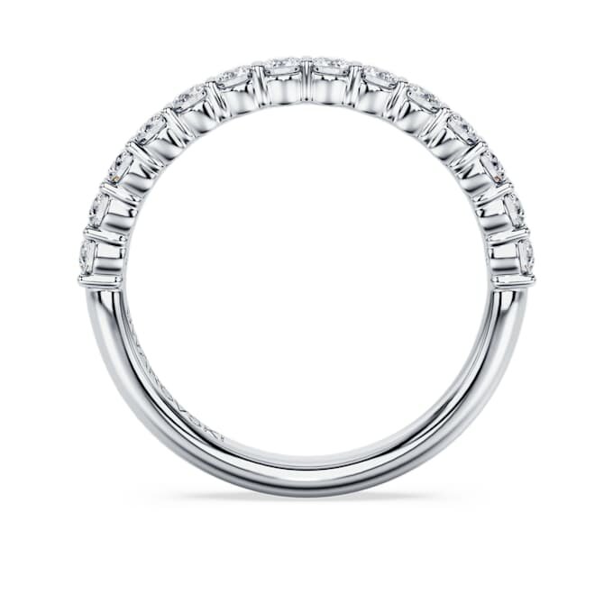 Inel cu bandă Eternity cu diamante create în laborator, 0,5 carate în total, formă rotundă, aur alb de 14K Inel cu bandă Eternity cu diamante create în laborator, 0,5 carate în total, formă rotundă, aur alb de 14K