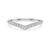 Inel cu bandă în formă de V „Eternity”, cu diamante create în laborator, 0,25 carate în total, formă rotundă, aur alb de 14K Inel cu bandă în formă de V „Eternity”, cu diamante create în laborator, 0,25 carate în total, formă rotundă, aur alb de 14K