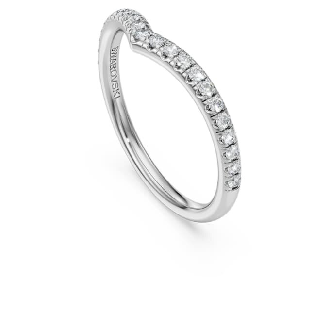 Inel cu bandă în formă de V „Eternity”, cu diamante create în laborator, 0,25 carate în total, formă rotundă, aur alb de 14K Inel cu bandă în formă de V „Eternity”, cu diamante create în laborator, 0,25 carate în total, formă rotundă, aur alb de 14K