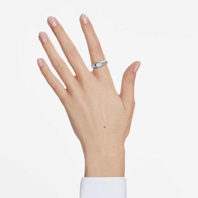 Inel cu bandă octogonală, diamante create în laborator, 1,0 carate în total, formă octogonală, aur alb de 14K Inel cu bandă octogonală, diamante create în laborator, 1,0 carate în total, formă octogonală, aur alb de 14K