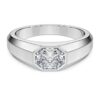 Inel cu bandă octogonală, diamante create în laborator, 1,0 carate în total, formă octogonală, aur alb de 14K Inel cu bandă octogonală, diamante create în laborator, 1,0 carate în total, formă octogonală, aur alb de 14K