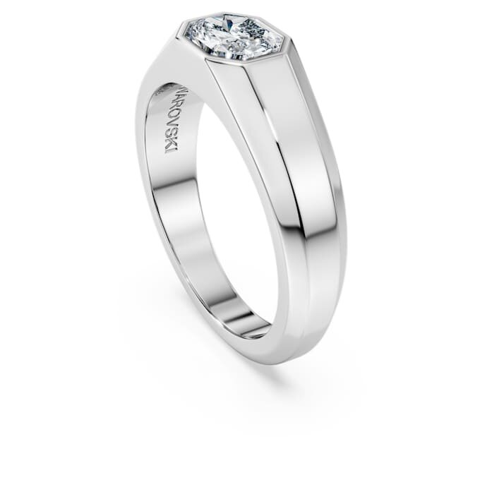 Inel cu bandă octogonală, diamante create în laborator, 1,0 carate în total, formă octogonală, aur alb de 14K Inel cu bandă octogonală, diamante create în laborator, 1,0 carate în total, formă octogonală, aur alb de 14K