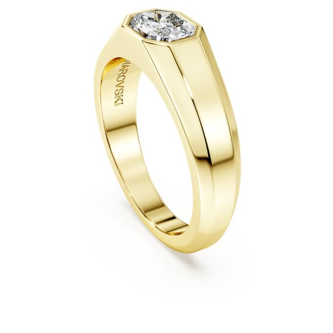 Inel cu bandă octogonală, diamante create în laborator, 1,0 Ct în total, formă octogonală, aur galben de 14K Inel cu bandă octogonală, diamante create în laborator, 1,0 Ct în total, formă octogonală, aur galben de 14K