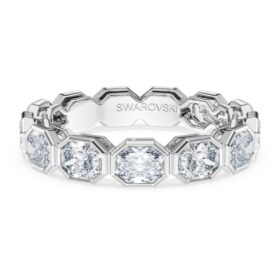 Inel cu bandă octogonală, diamante create în laborator, 2,4 carate în total, formă octogonală, aur alb de 14K Inel cu bandă octogonală, diamante create în laborator, 2,4 carate în total, formă octogonală, aur alb de 14K