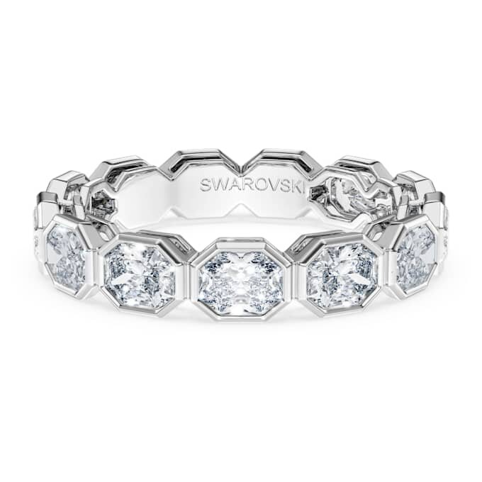 Inel cu bandă octogonală, diamante create în laborator, 2,4 carate în total, formă octogonală, aur alb de 14K Inel cu bandă octogonală, diamante create în laborator, 2,4 carate în total, formă octogonală, aur alb de 14K