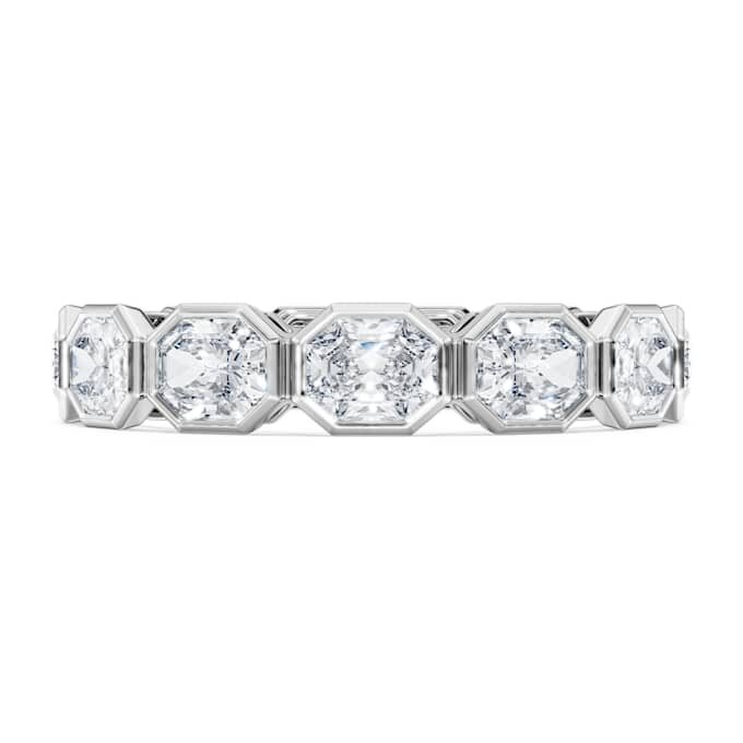 Inel cu bandă octogonală, diamante create în laborator, 2,4 carate în total, formă octogonală, aur alb de 14K Inel cu bandă octogonală, diamante create în laborator, 2,4 carate în total, formă octogonală, aur alb de 14K