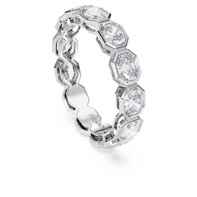 Inel cu bandă octogonală, diamante create în laborator, 2,4 carate în total, formă octogonală, aur alb de 14K Inel cu bandă octogonală, diamante create în laborator, 2,4 carate în total, formă octogonală, aur alb de 14K