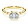 Inel cu montură octogonală, diamante create în laborator, 1,0 ct în total, formă octogonală, aur galben de 14K Inel cu montură octogonală, diamante create în laborator, 1,0 ct în total, formă octogonală, aur galben de 14K