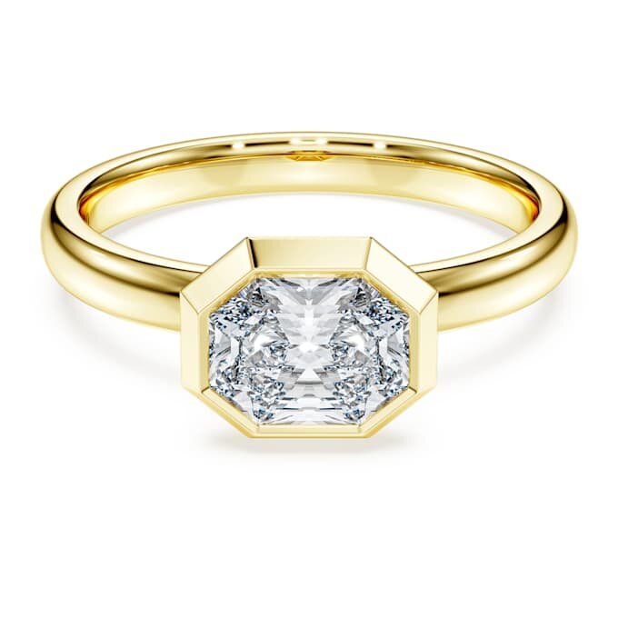 Inel cu montură octogonală, diamante create în laborator, 1,0 ct în total, formă octogonală, aur galben de 14K Inel cu montură octogonală, diamante create în laborator, 1,0 ct în total, formă octogonală, aur galben de 14K