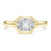 Inel cu montură octogonală, diamante create în laborator, 1,0 ct în total, formă octogonală, aur galben de 14K Inel cu montură octogonală, diamante create în laborator, 1,0 ct în total, formă octogonală, aur galben de 14K
