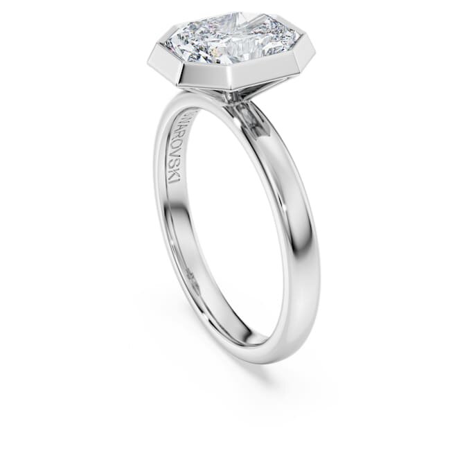 Inel cu montură octogonală, diamante create în laborator, 2,0 carate în total, formă octogonală, aur alb de 14K Inel cu montură octogonală, diamante create în laborator, 2,0 carate în total, formă octogonală, aur alb de 14K