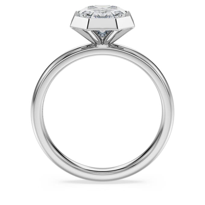 Inel cu montură octogonală, diamante create în laborator, 2,0 carate în total, formă octogonală, aur alb de 14K Inel cu montură octogonală, diamante create în laborator, 2,0 carate în total, formă octogonală, aur alb de 14K