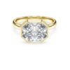 Inel cu montură octogonală, diamante create în laborator, 3,0 Ct în total, formă octogonală, aur galben de 14K Inel cu montură octogonală, diamante create în laborator, 3,0 Ct în total, formă octogonală, aur galben de 14K