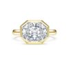 Inel cu montură octogonală, diamante create în laborator, 3,0 Ct în total, formă octogonală, aur galben de 14K Inel cu montură octogonală, diamante create în laborator, 3,0 Ct în total, formă octogonală, aur galben de 14K
