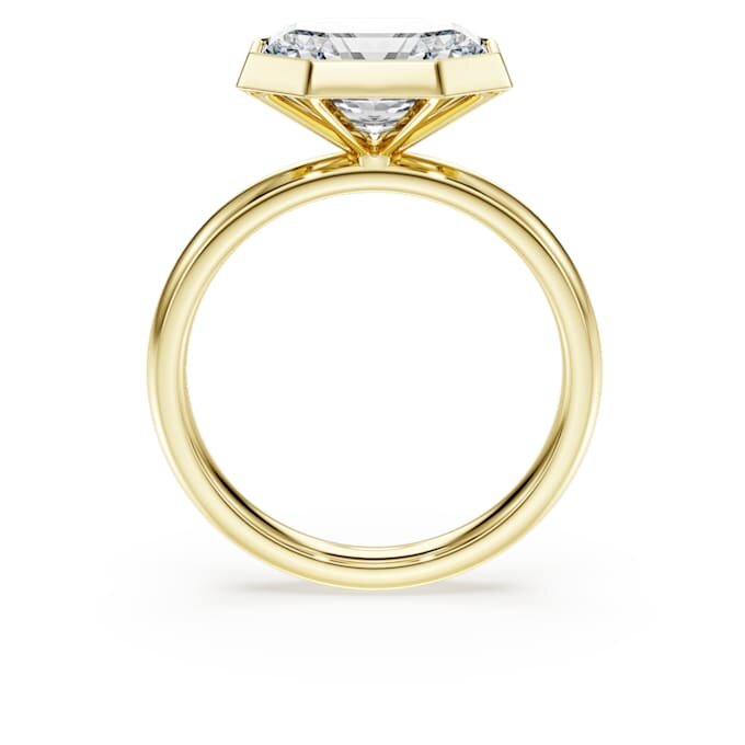Inel cu montură octogonală, diamante create în laborator, 3,0 Ct în total, formă octogonală, aur galben de 14K Inel cu montură octogonală, diamante create în laborator, 3,0 Ct în total, formă octogonală, aur galben de 14K