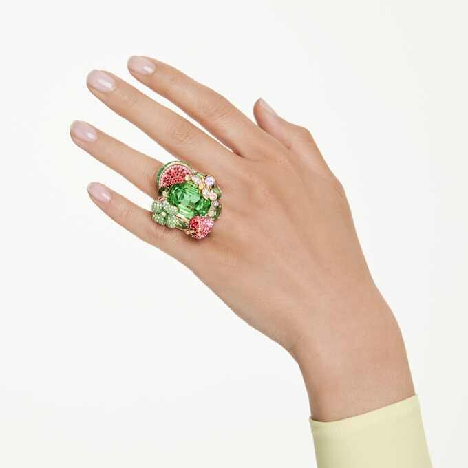 Inel cu motiv Idyllia multicolor, placat cu aur Inel cu motiv Idyllia multicolor, placat cu aur