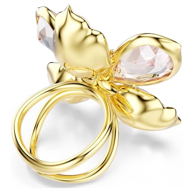 Inel cu motiv Idyllia, tăieturi mixte, floare, multicolor, placat cu aur Inel cu motiv Idyllia, tăieturi mixte, floare, multicolor, placat cu aur