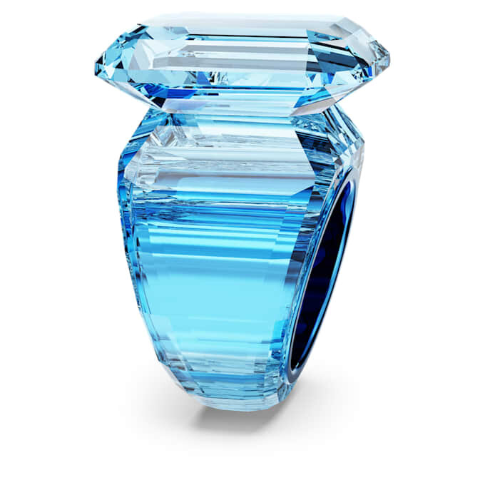 Inel de cocktail Lucent cu tăietură octogonală, albastru Inel de cocktail Lucent cu tăietură octogonală, albastru