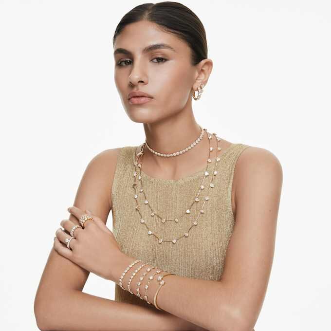 Set Una Angelic cu tăietură rotundă, alb, placat cu aur Set Una Angelic cu tăietură rotundă, alb, placat cu aur