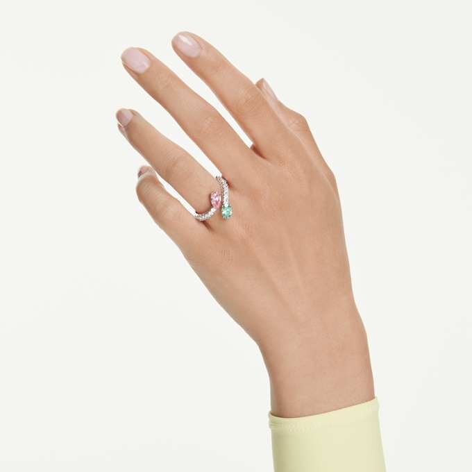Inel deschis Ariana Grande X Swarovski cu tăieturi mixte, multicolor, placat cu rodiu Inel deschis Ariana Grande X Swarovski cu tăieturi mixte, multicolor, placat cu rodiu