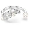 Inel deschis Constella cu perle de cristal, tăieturi rotunde, alb, placat cu rodiu Inel deschis Constella cu perle de cristal, tăieturi rotunde, alb, placat cu rodiu