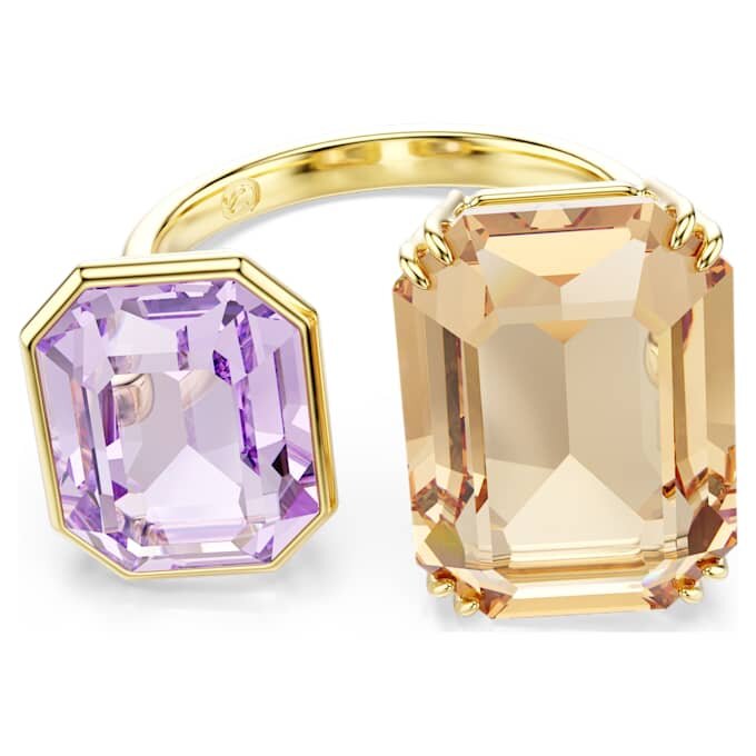 Inel deschis Millenia cu tăietură octogonală, multicolor, placat cu aur Inel deschis Millenia cu tăietură octogonală, multicolor, placat cu aur